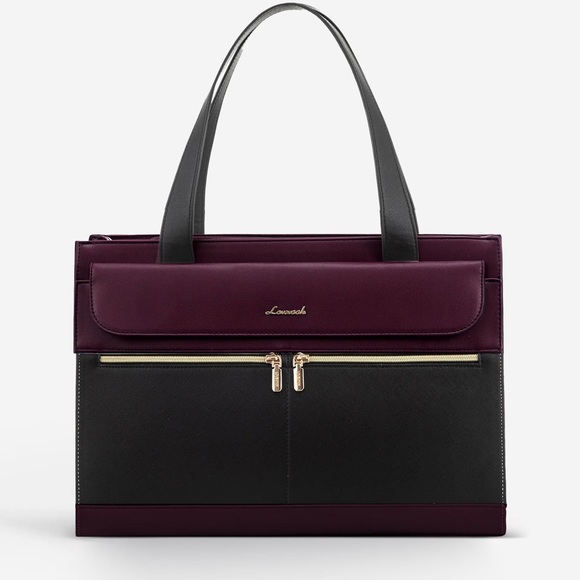 Lovevook Handbags - LOVEVOOK Black & Purple Aphrodite Tote Laptop Business Diaper Bag